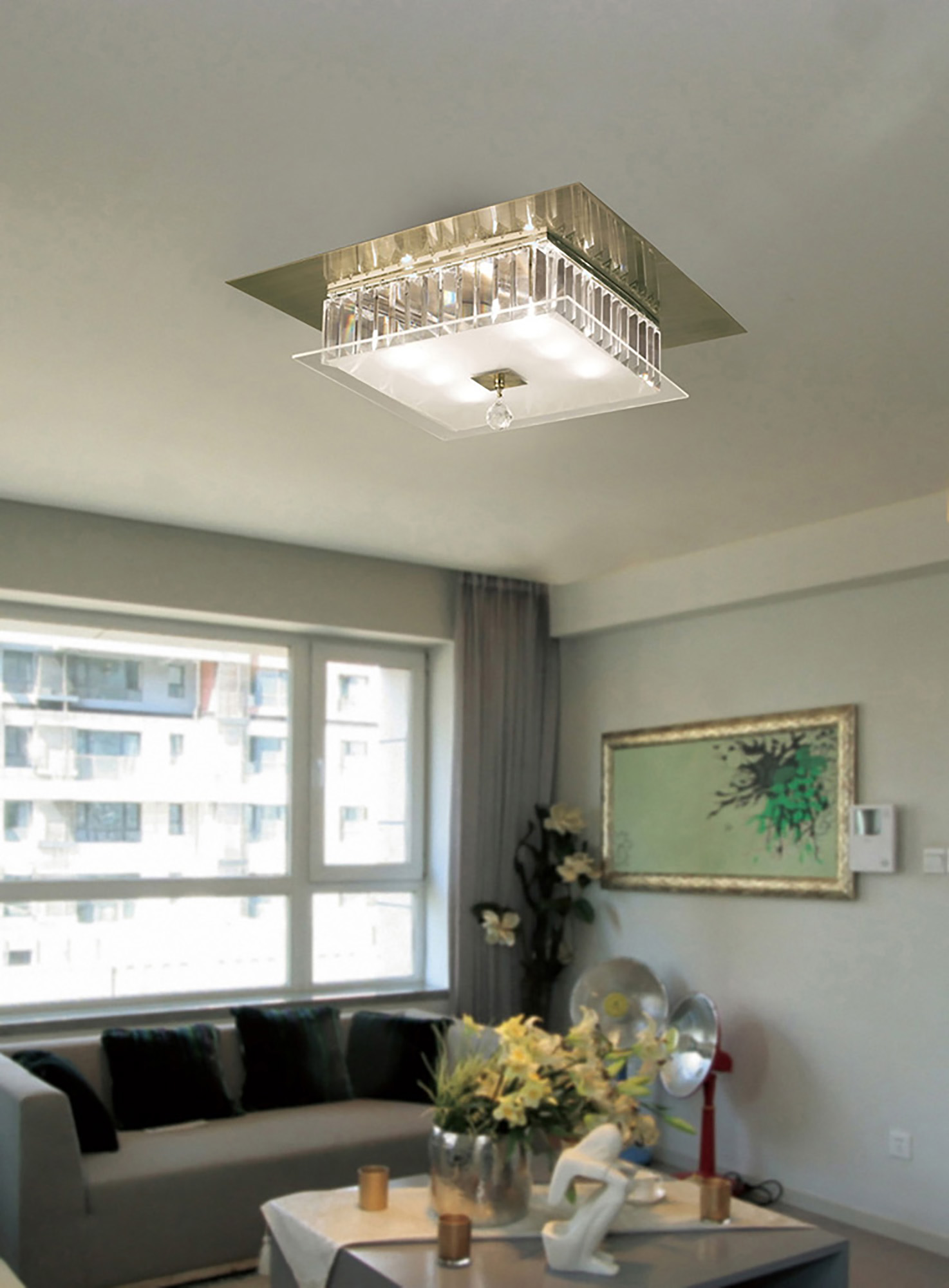 IL30248  Tosca Crystal  Flush Ceiling 6 Light